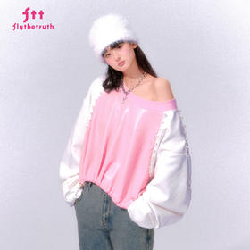 FTT Flythetruth  甜蜜暴击 美式撞色圆领卫衣女秋季百搭宽松上衣