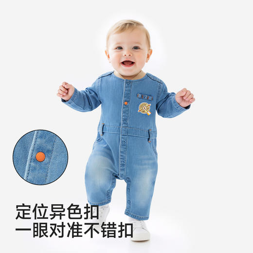 【商场同款】英氏婴儿连身衣男宝宝牛仔哈衣春夏长袖哈衣百搭新款 商品图3