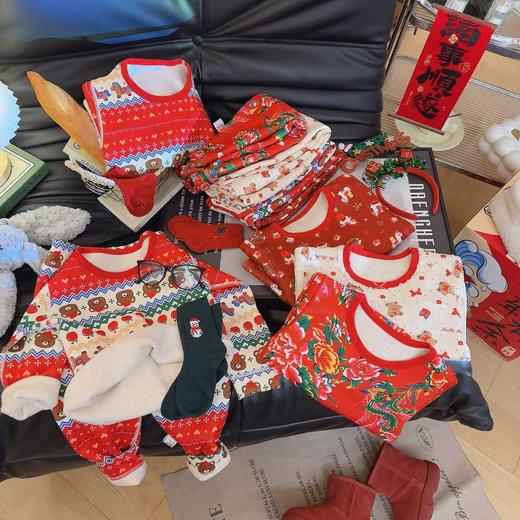 西蒙日记&新年系列卡通印花羊毛蚕丝保暖套装PGYMCSJRT  商品图3