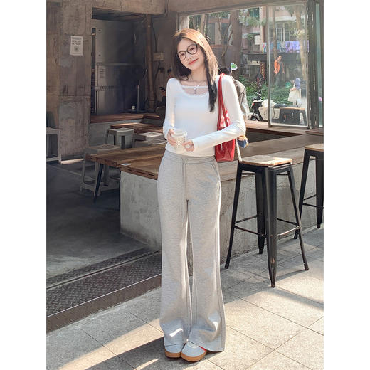 <曾小咸推荐>韩系拼接蕾丝长袖t恤女新款 商品图2