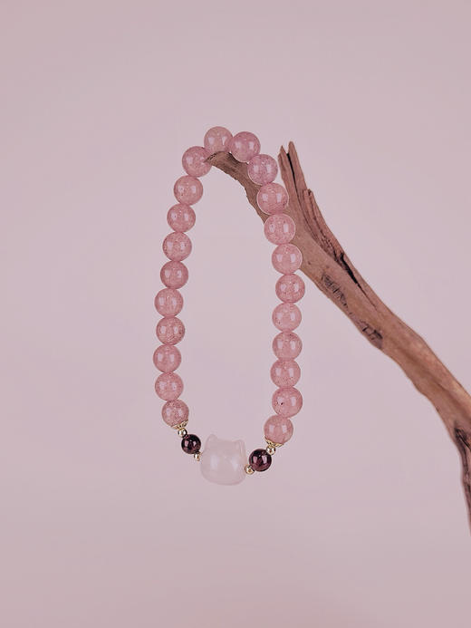 草莓晶猫手链6mm 商品图0