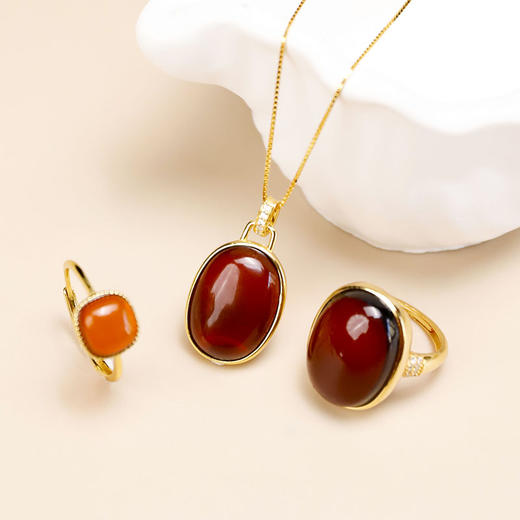 汀青·赤金凝脂缅甸老矿血珀专场 | 新年贵气首饰，色泽浓郁如血，光芒璀璨夺目 商品图3