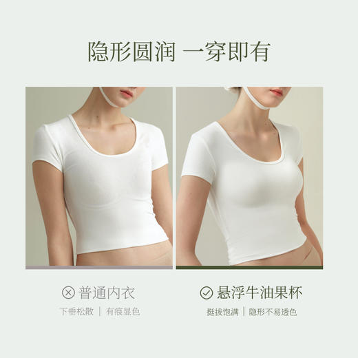 【E】素肌良品悬浮牛油果杯内衣女薄款小胸聚拢文胸收副乳防下垂无钢圈MX327 商品图3