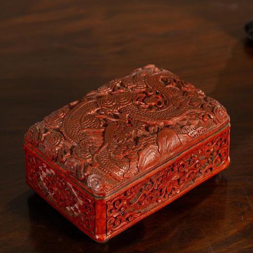 清	铜胎剔红云龙纹文房盒 商品图2