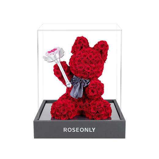 【告白神器】ROSEONLY诺誓 高端定制款 永生玫瑰猫公仔 送爱人女友礼物 商品图6