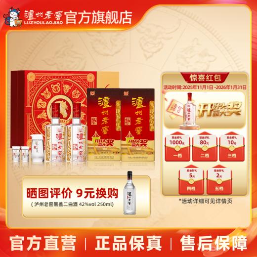 【扫码有好礼】52度泸州老窖六年窖头曲2026马年生肖礼盒套装500ml*2（扫码装） 泸州老窖官方旗舰店 商品图0