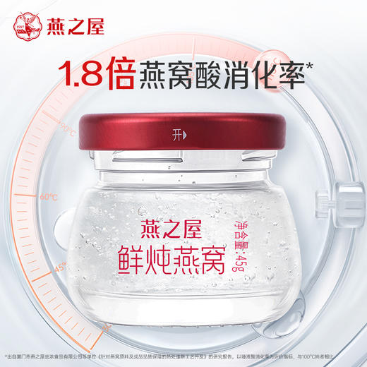 【周套餐】燕之屋新一代鲜炖燕窝 钻石款45g*7瓶｜孕期/备孕/日常滋养/长辈营养/特殊时期呵护优选｜优质印尼原料100%进口安全｜秋冬滋补即食滋养营养【当天新鲜炖煮｜7天发1盒 ▏1盒7瓶】 商品图3