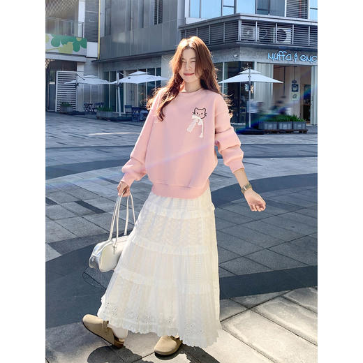 <曾小咸推荐>现货秒杀 ！微信超特价！韩系蕾丝蝴蝶结加绒卫衣 日常199.99 立减110 秒杀89.99！！ 商品图2