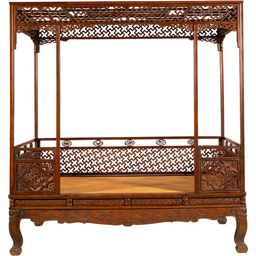 清早期	黄花梨攒接万字纹六柱架子床 商品图5