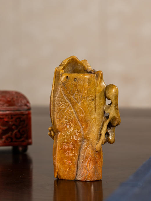 清	寿山石雕玉兰花插 商品图3