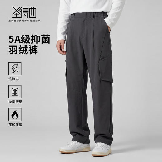 【抗静电&抗菌】圣得西2025年秋冬季男款休闲羽绒裤蓬松保暖长裤 商品图0