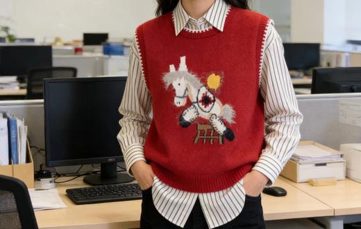 F010903新年2026新春（马上有钱）氛围感针织马甲 商品图5