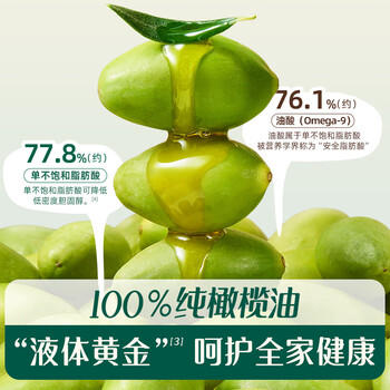 英氏100%特级初榨纯正橄榄油500ml热炒辅食油全家共享送婴幼儿辅食 商品图0