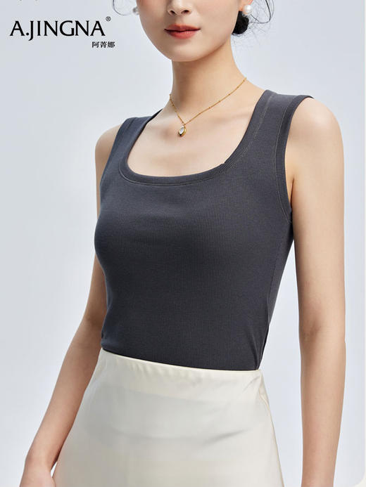 【云感背心】阿菁娜新款三重复合云感背心莱赛尔竹纤维长绒棉裸肌触感透气抑菌F31C301001 商品图1