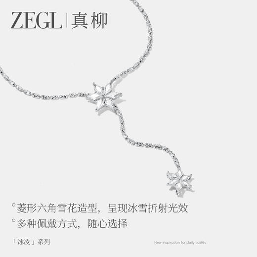 ZEGL冰凌系列雪花毛衣链女轻奢高级感长款项链秋冬叠戴锁骨链配饰 商品图2
