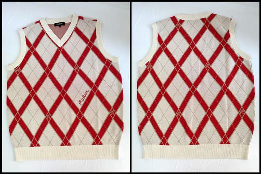 新款秋冬情侣装提花针织毛衣背心来啦！本季爆款🔥❗️非常经典的V型领！版型很显瘦！是刚好的松弛感！两个经典的撞色，高级的复古品味是秋冬的颜色，敲显白！ 商品图2