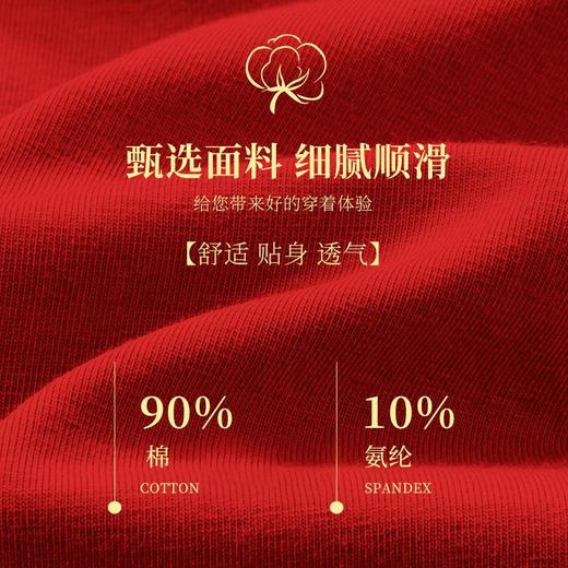 【马年好运】本命年红色内裤男士纯棉60支长绒棉马年平角裤无痕抑菌四角内裤男 商品图2