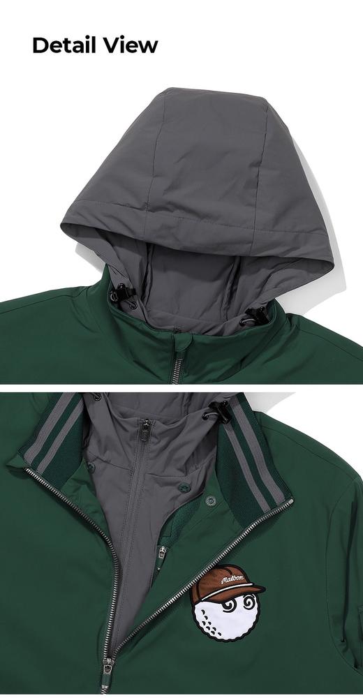 早春可拆帽风衣外套来了！非常别致的设计，撞色🉑拆卸帽拉链夹克，100%尼龙科技面料 商品图4