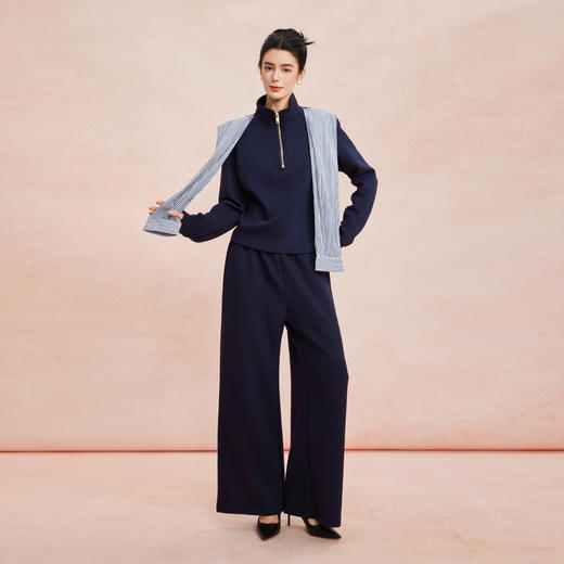 RE101斯尔丽26新款休闲时尚舒适好穿套装拉链上衣+直腿裤套装 商品图5