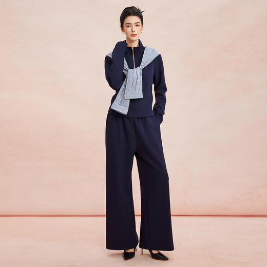 RE101斯尔丽26新款休闲时尚舒适好穿套装拉链上衣+直腿裤套装 商品图7