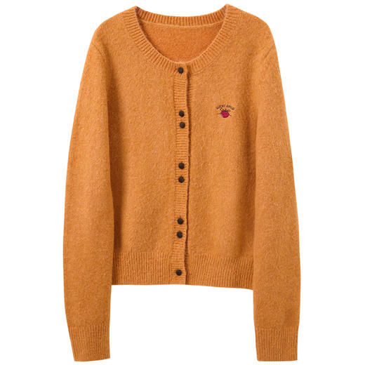 三彩2026春季新款撞色刺绣针织衫圆领毛衫开衫休闲外套M 商品图4