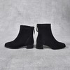 瘦瘦靴中跟磨砂短靴冬季加绒弹力中筒方头粗跟5厘米高跟裸靴踝靴 商品缩略图3