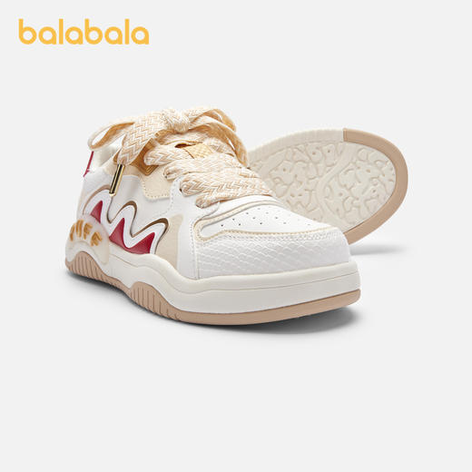 巴拉巴拉童鞋儿童休闲鞋女童春秋甜美透气小白鞋可拆梅花吊坠板鞋 商品图1