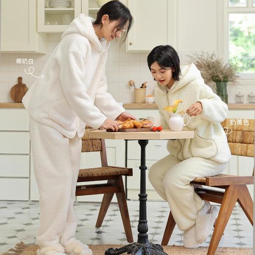 【拍2套178元起】CaCa情侣睡衣羊羔绒加厚家居服 冬季立领拉链休闲外穿套装 商品图11