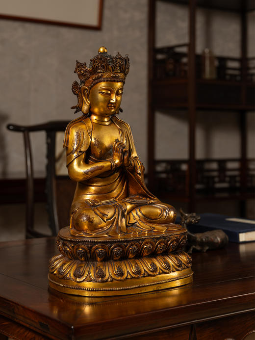 清	铜鎏金大日如来佛像 商品图2