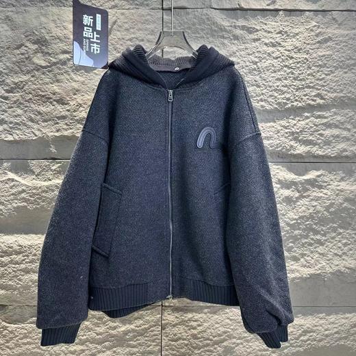 F010911字母标语刺绣羊绒连帽飞行员外套棉衣棉服 商品图7