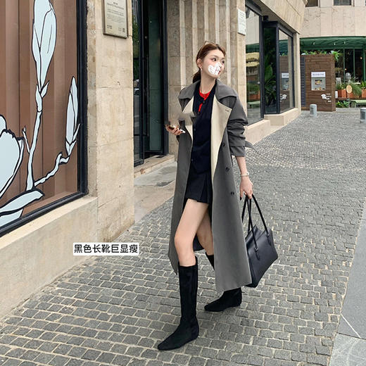 水煮牛皮内增高长筒显瘦妖精靴骑士靴 商品图6