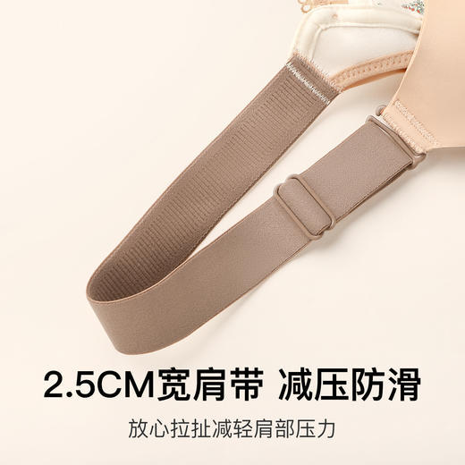 D4-【大胸显小抑菌薄款】全罩杯内衣女防下垂收副乳调整型大码文胸罩 花锦疏影 商品图3