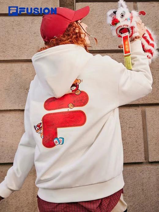 F010915运喜庆中国红加绒加厚连帽卫衣男女同款 商品图7