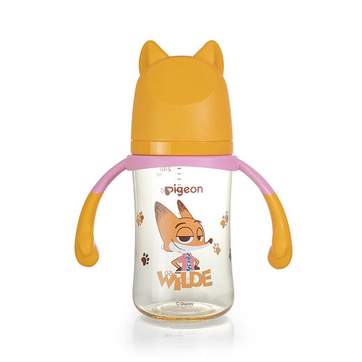 贝亲240mL迪士尼自然实感Ⅲ宽口径PPSU双把手彩绘奶瓶（M号奶嘴）都市尼克-AA273 商品图8