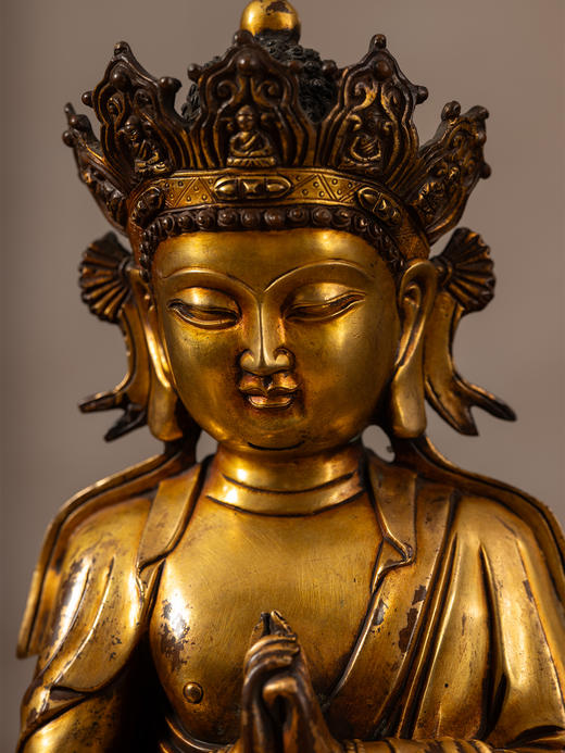 清	铜鎏金大日如来佛像 商品图1