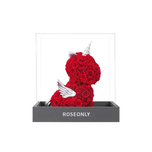 【告白神器】ROSEONLY诺誓  高端定制 永生玫瑰独角兽公仔 红色  粉色白色 送女友礼物 商品图1