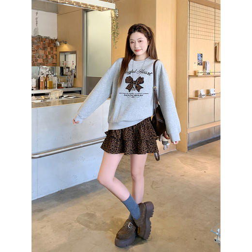 <曾小咸推荐>4.3现货秒杀 ！微信超特价！韩系豹纹蝴蝶结卫衣 日常179.99 立减90 秒杀69.99！！豹纹百褶半身裙 日常159.99 立减100 秒杀59.99！！ 商品图4