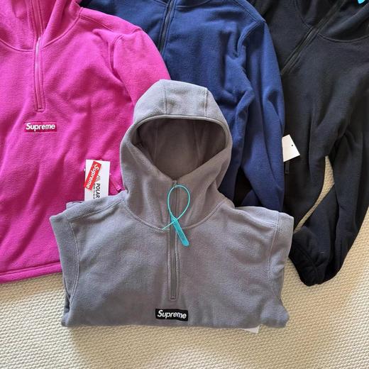 F010908联名款舒适时尚四色连帽半拉链抓绒卫衣男女同款 商品图7