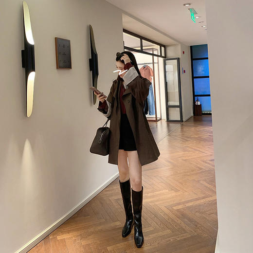 水煮牛皮内增高长筒显瘦妖精靴骑士靴 商品图10