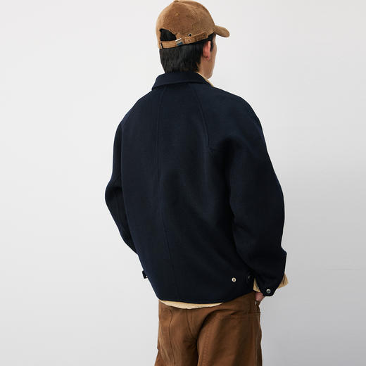 NPC潮牌100%绵羊毛拉链口袋毛呢外套短款夹克男轻奢上新NP57WC40 商品图3