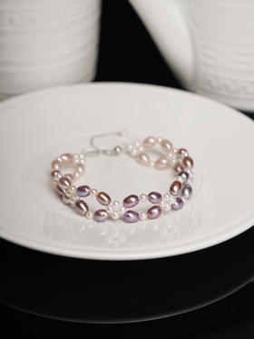 渐变紫珍珠手链