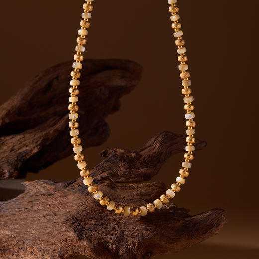 Manreya玛芮雅项链金玉生辉贝母项链手链套装日常通勤金色锁骨链|铜镀金贝母 商品图2