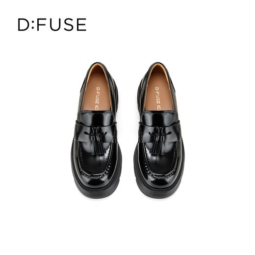 Dfuse迪芙斯2026春季新款复古流苏英伦风深口女鞋休闲乐福鞋深口单鞋DFE1112127 商品图9