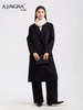 【羊毛双面呢】阿菁娜冬季新款复古感大衣双排扣西装领设计羊毛双面呢长款 F29D211026 商品缩略图4