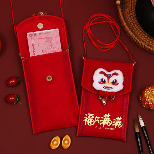 大号缎布立体狮头红包 醒狮新年红包 红包 商品图3