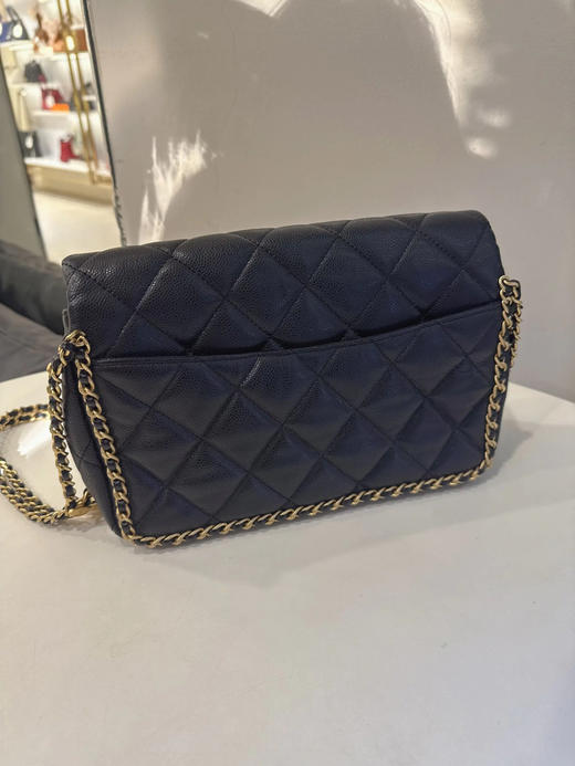 Chanel 22B 金币 黑金 皮穿链 口盖包 商品图1