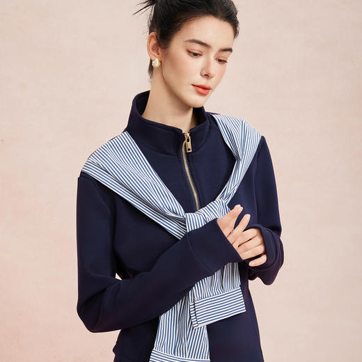 RE101斯尔丽26新款休闲时尚舒适好穿套装拉链上衣+直腿裤套装 商品图9