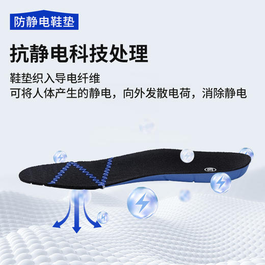 蓝鸥盾新款专业防静电安全鞋不防砸不防刺防滑SRC低帮四季款实心MD底 商品图6
