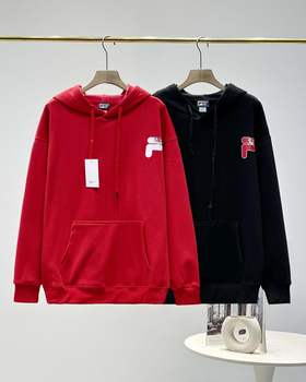 F010915运喜庆中国红加绒加厚连帽卫衣男女同款