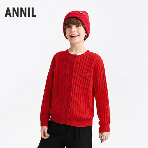 男女童圆领长袖针织衫春季新款安奈儿童装EM614686 商品图1